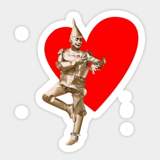 Valentine Heart Tin Man Vintage Retro Fun Funny Sticker